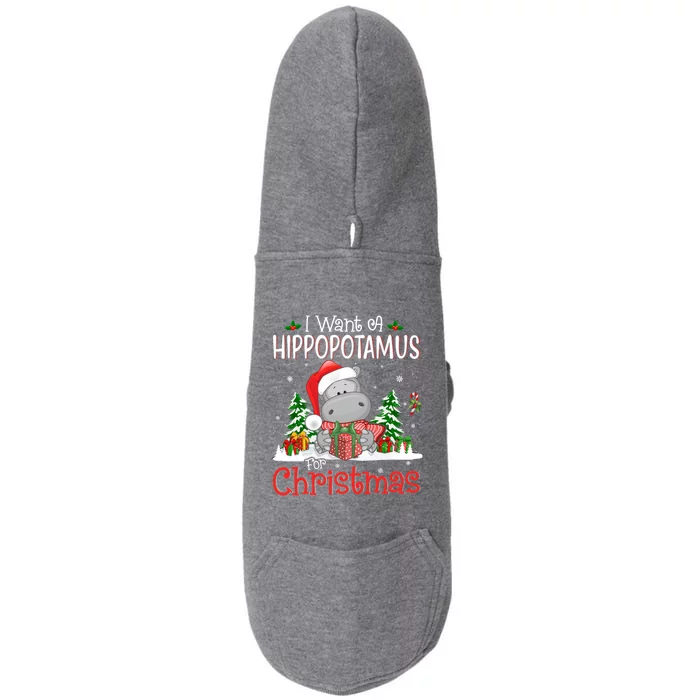 I Want A Hippopotamus For Christmas Xmas Hippo For Gift Doggie 3-End Fleece Hoodie