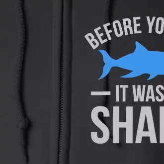 It Was A Shark Funny Amputee Prosthetic Surgery Graphic Full Zip Hoodie