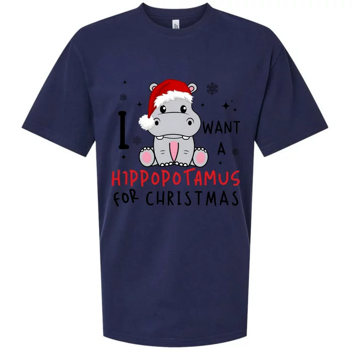 I Want A Hippopotamus For Christmas Sueded Cloud Jersey T-Shirt