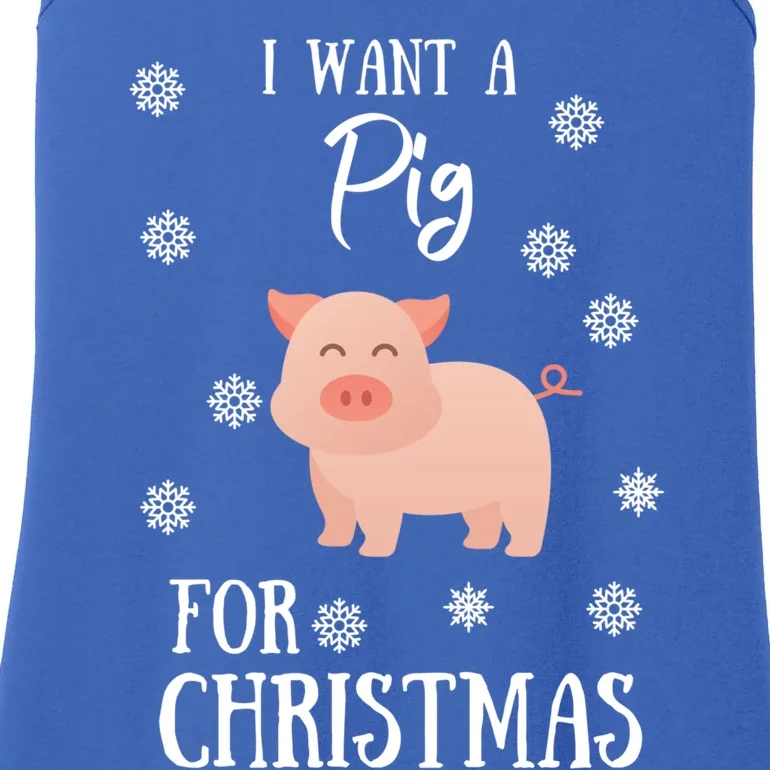 I Want A Pig For Christmas Pig Mom Gift Ladies Essential Tank