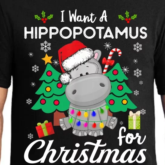 I Want A Hippopotamus For Christmas Cute Gift Xmas Costume Pajama Set