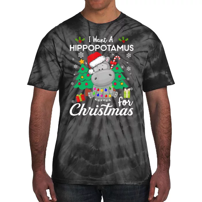 I Want A Hippopotamus For Christmas Cute Gift Xmas Costume Tie-Dye T-Shirt