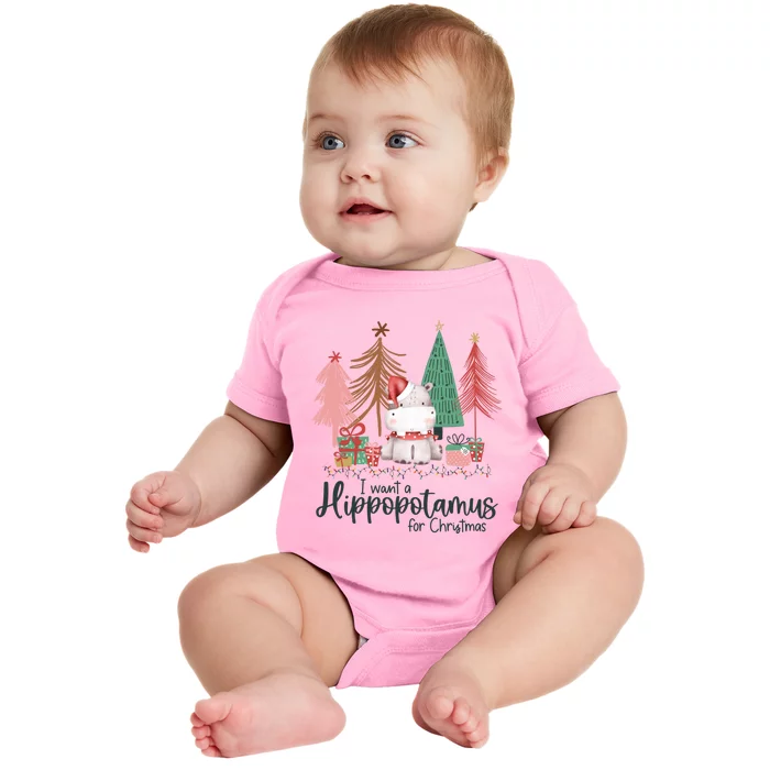 I Want A Hippopotamus For Christmas For Christmas Xmas Hippo Gift Baby Bodysuit