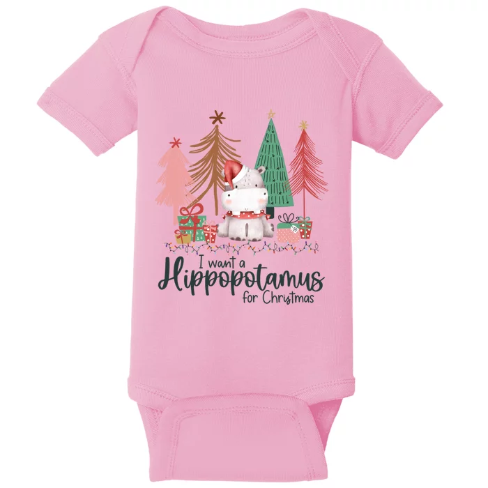 I Want A Hippopotamus For Christmas For Christmas Xmas Hippo Gift Baby Bodysuit