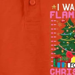 I Want A Flamingo For Christmas Ugly Sweater Flamingo Gift Dry Zone Grid Performance Polo