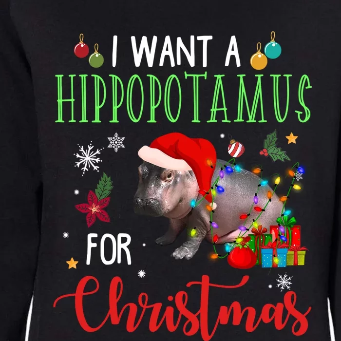 I Want A Hippopotamus For Christmas Hippo Fiona Gift Womens California Wash Sweatshirt