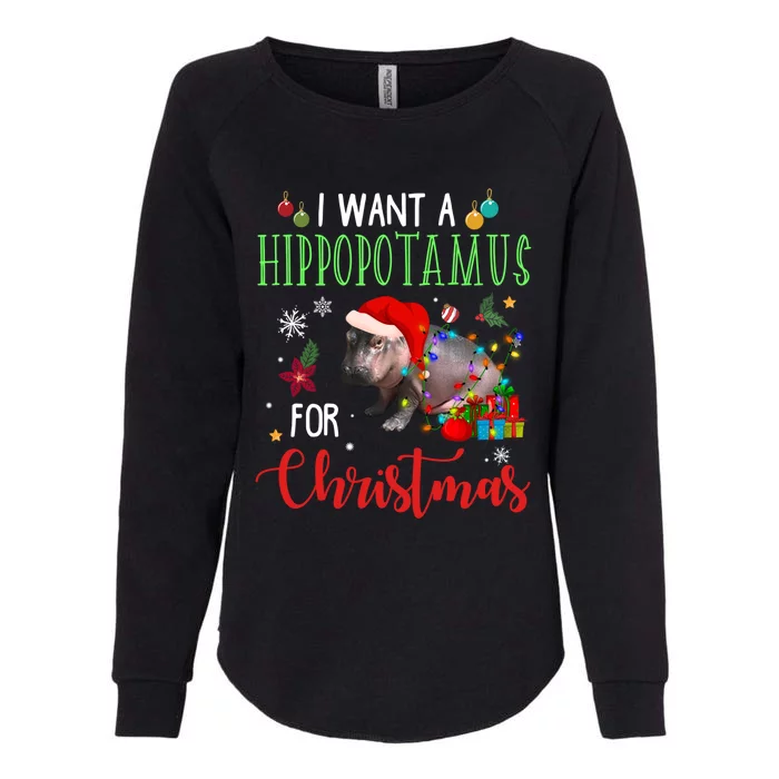 I Want A Hippopotamus For Christmas Hippo Fiona Gift Womens California Wash Sweatshirt