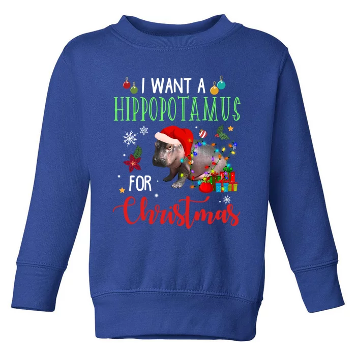 I Want A Hippopotamus For Christmas Hippo Fiona Gift Toddler Sweatshirt