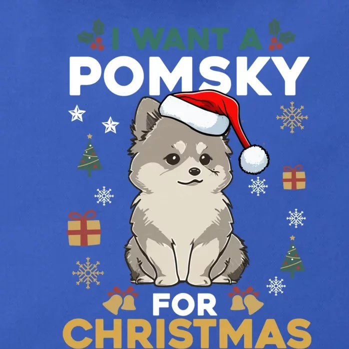 I Want A Pomsky For Christmas Cute Dog Lover Pajamas Family Cool Gift Zip Tote Bag