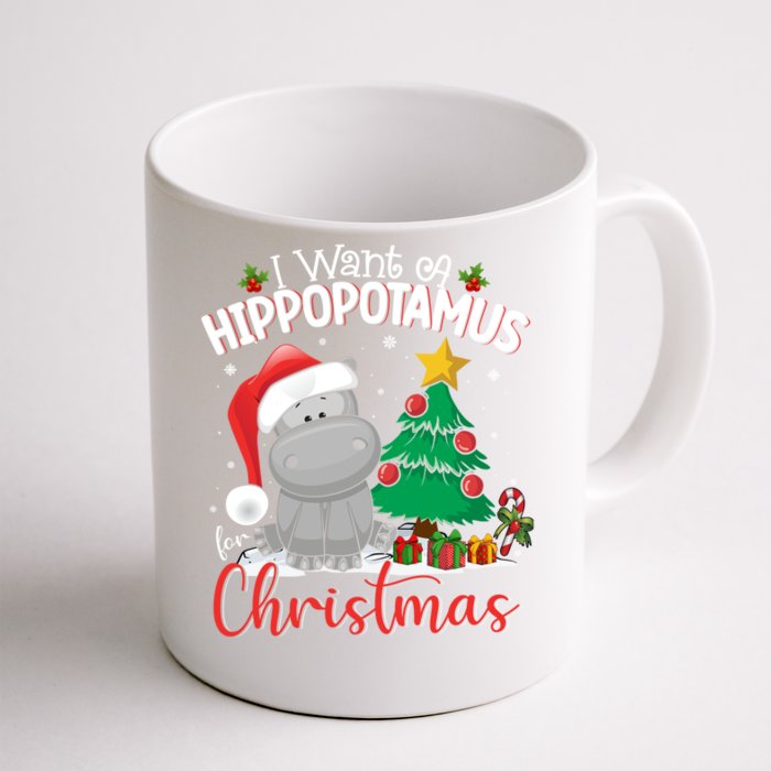 I Want A Hippopotamus For Christmas Xmas Hippo Gift Front & Back Coffee Mug