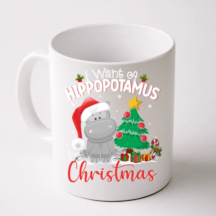 I Want A Hippopotamus For Christmas Xmas Hippo Gift Front & Back Coffee Mug