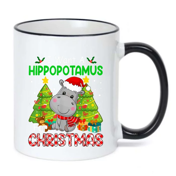 I Want A Hippopotamus For Christmas Cute Xmas Costume Black Color Changing Mug