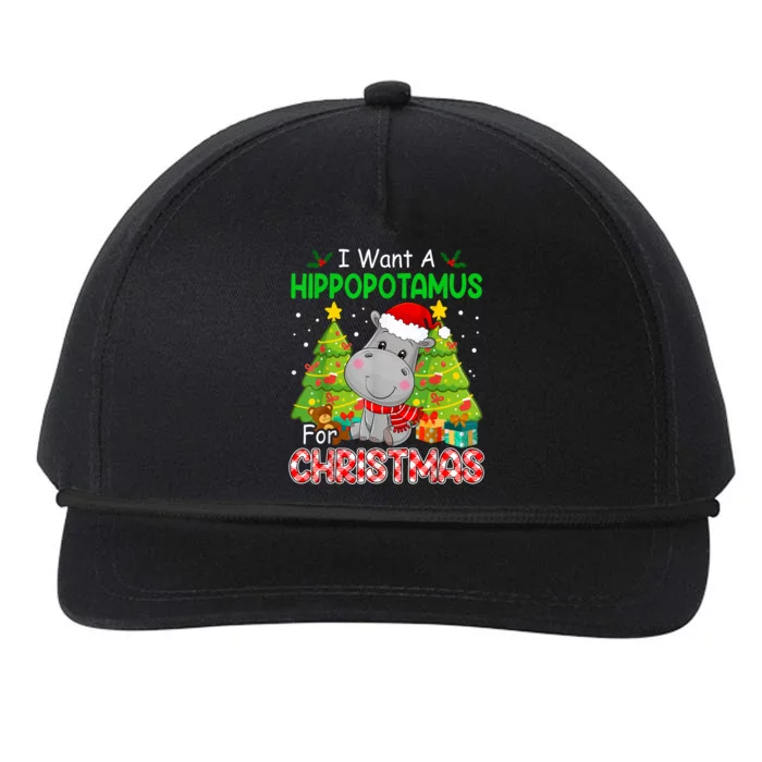 I Want A Hippopotamus For Christmas Cute Xmas Costume Snapback Five-Panel Rope Hat