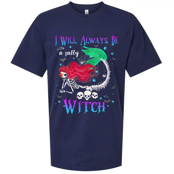 I Will Always Be A Salty Witch Halloween Mermaid Skeleton Sueded Cloud Jersey T-Shirt