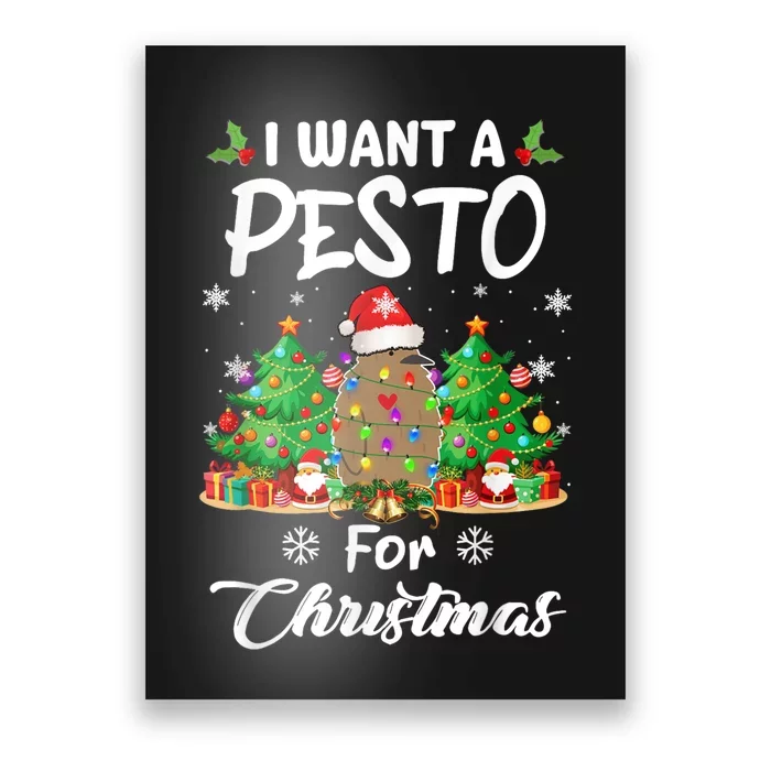 I Want A Pesto For Christmas Pesto The Penguin Funny Poster