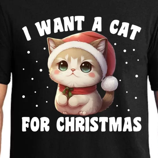 I Want A Cat For Christmas Cute Cats Cool Gift Pajama Set