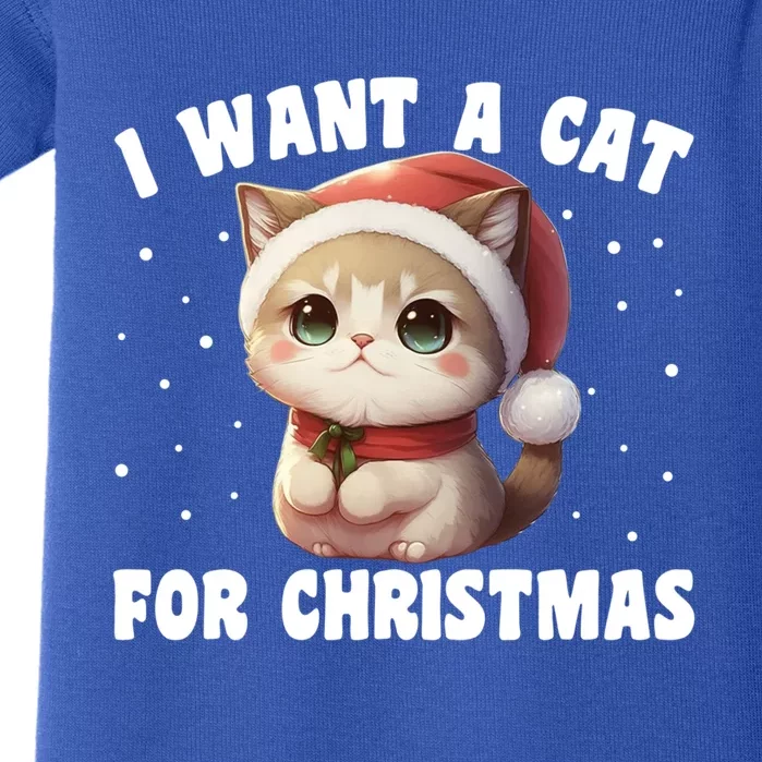 I Want A Cat For Christmas Cute Cats Cool Gift Baby Bodysuit