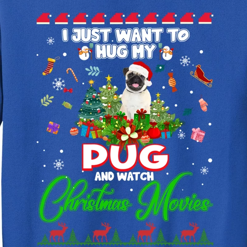 I Want A Pug Dog For Christmas Pug Santa Light Xmas Tree Gift Sweatshirt