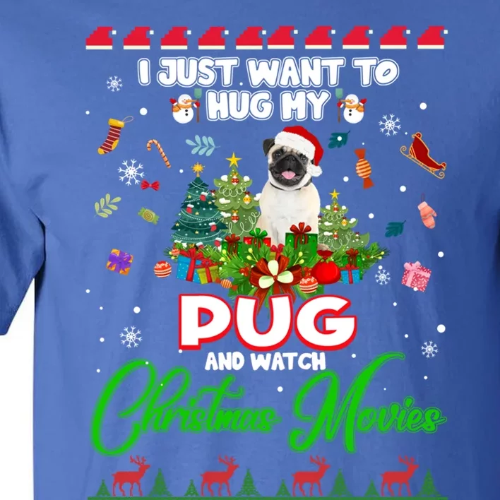 I Want A Pug Dog For Christmas Pug Santa Light Xmas Tree Gift Tall T-Shirt