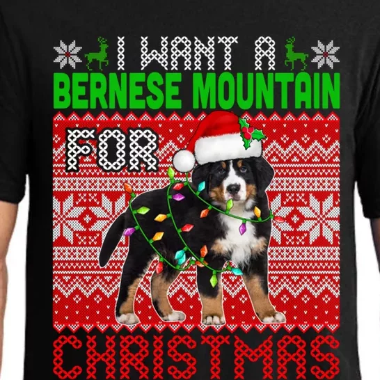 I Want A Bernese Mountain For Christmas Santa Dog Lover Gift Pajama Set