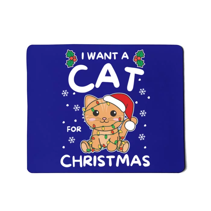 I Want A Cat For Christmas Cute Cats Gift Mousepad