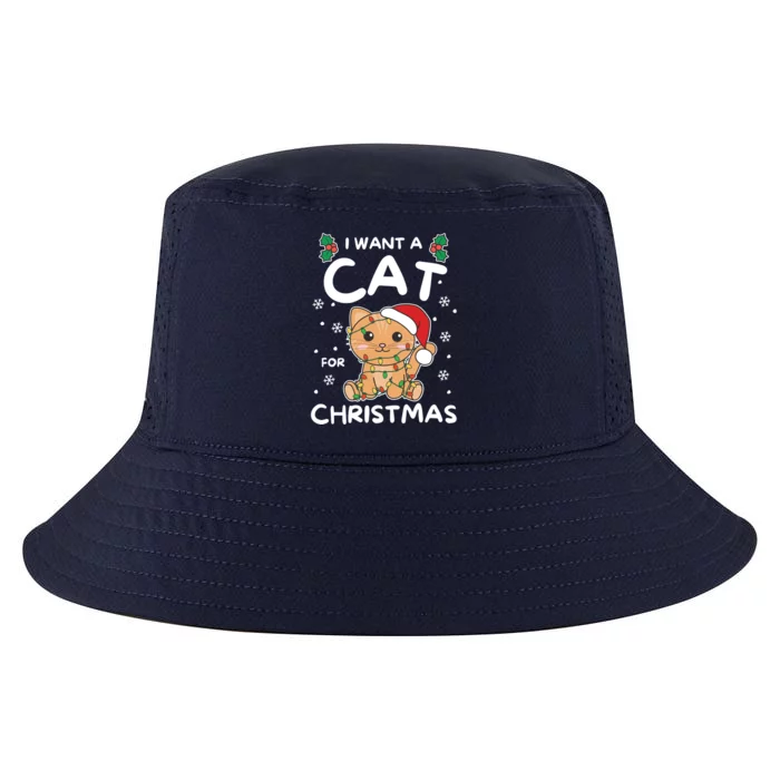 I Want A Cat For Christmas Cute Cats Gift Cool Comfort Performance Bucket Hat