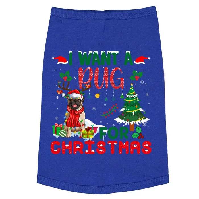 I Want A Pug Dog For Christmas Xmas Pug Dog Reindeer Meaningful Gift Doggie Tank