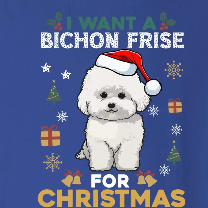 I Want A Bichon Frise For Christmas Cute Dog Lover Pajamas Gift Toddler Long Sleeve Shirt