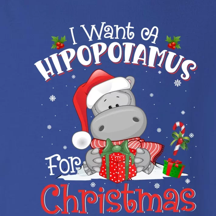 I Want A Hippopotamus For Christmas Xmas Pajama Hippo Lover Gift Toddler Long Sleeve Shirt