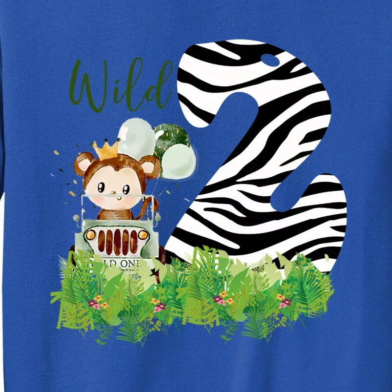 Im Wild And 2 Zoo Theme Birthday Safari Jungle Animal Tall Sweatshirt