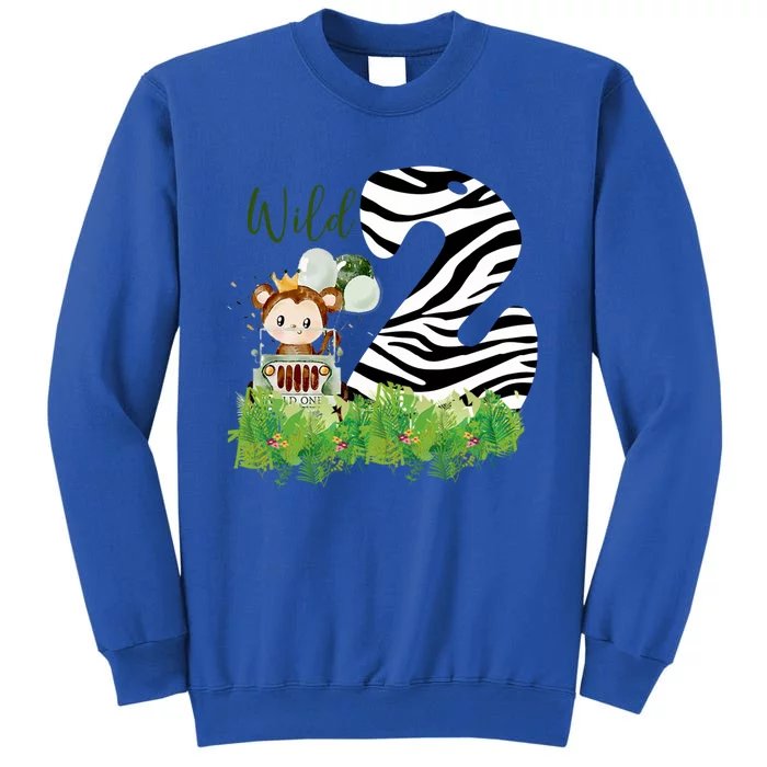 Im Wild And 2 Zoo Theme Birthday Safari Jungle Animal Tall Sweatshirt