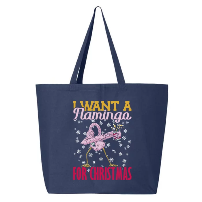 I Want A Flamingo For Christmas Christmas Light Gift 25L Jumbo Tote