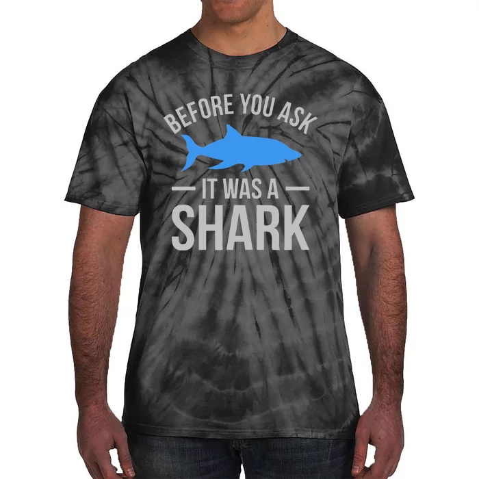 It Was A Shark Funny Amputee Prosthetic Surgery Graphic Tie-Dye T-Shirt