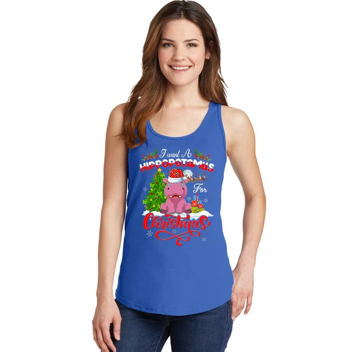 I Want A Hippopotamus For Christmas Xmas Hippo Gift Ladies Essential Tank