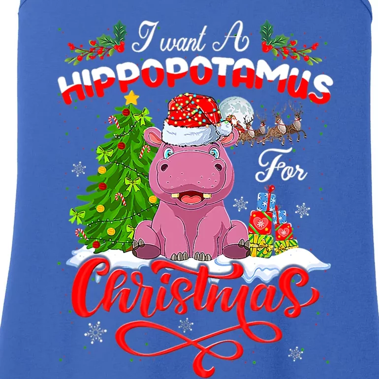 I Want A Hippopotamus For Christmas Xmas Hippo Gift Ladies Essential Tank