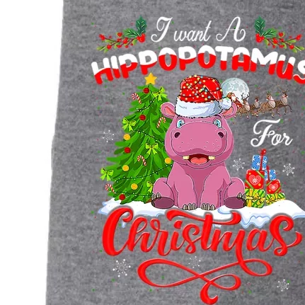 I Want A Hippopotamus For Christmas Xmas Hippo Gift Doggie 3-End Fleece Hoodie