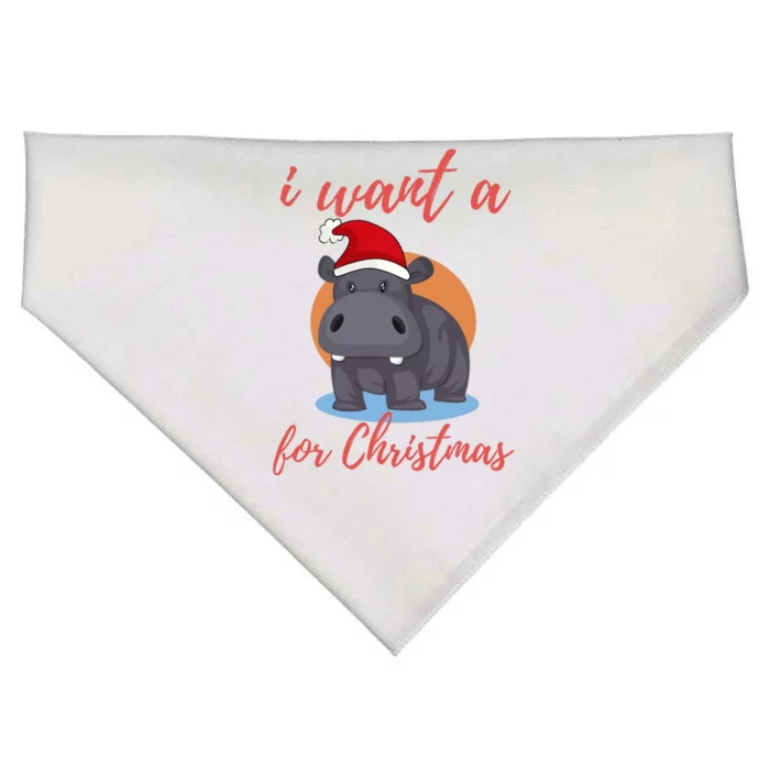 I Want A Hippopotamus For Christmas USA-Made Doggie Bandana