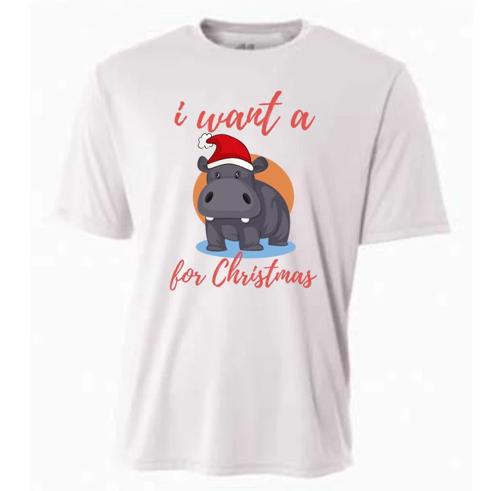 I Want A Hippopotamus For Christmas Cooling Performance Crew T-Shirt