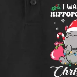 I Want A Hippopotamus For Christmas Hippo Christmas Pajamas Dry Zone Grid Performance Polo