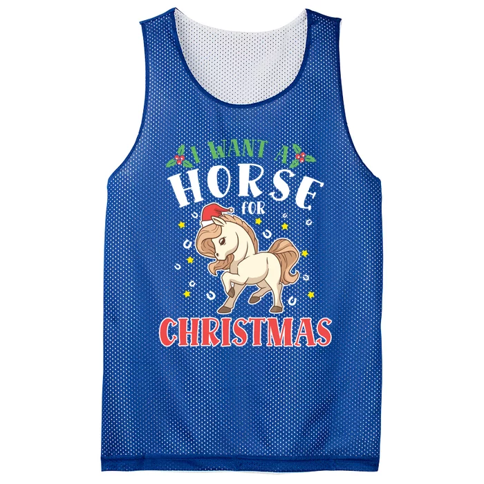 I Want A Horse For Christmas Donkey Horse Riding Gift Mesh Reversible Basketball Jersey Tank