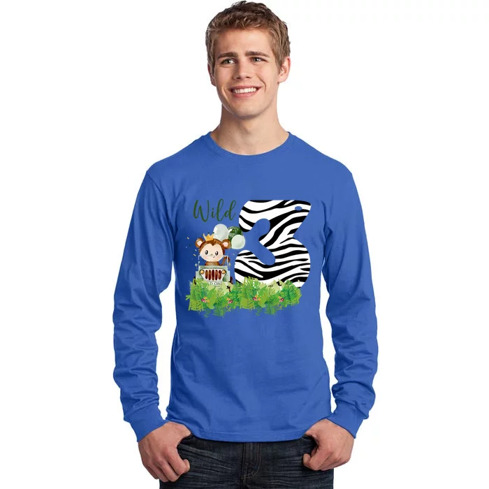 Im Wild And 3 Zoo Theme Birthday Safari Jungle Animal Tall Long Sleeve T-Shirt