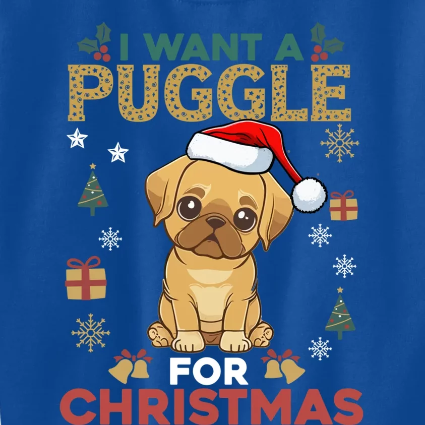 I Want A Puggle For Christmas Cute Dog Lover Family Pajama Great Gift Kids Sweatshirt