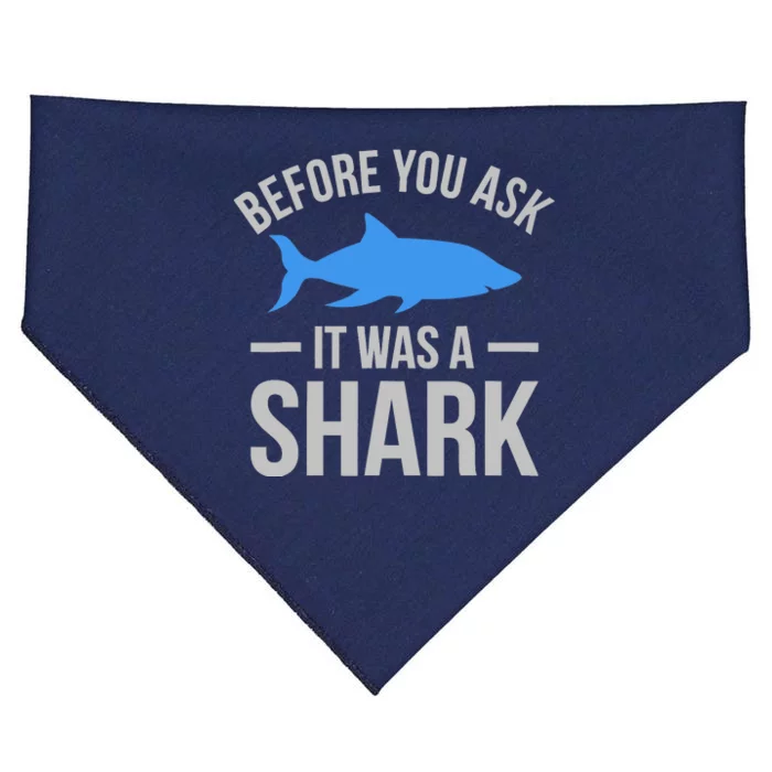 It Was A Shark Funny Amputee Prosthetic Surgery Graphic USA-Made Doggie Bandana