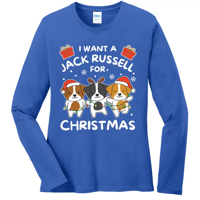 I Want A Jack Russell For Christmas Cute Dogs Gift Ladies Long Sleeve Shirt