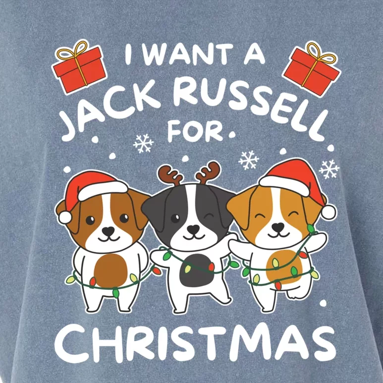 I Want A Jack Russell For Christmas Cute Dogs Gift Garment-Dyed Women's Muscle Tee