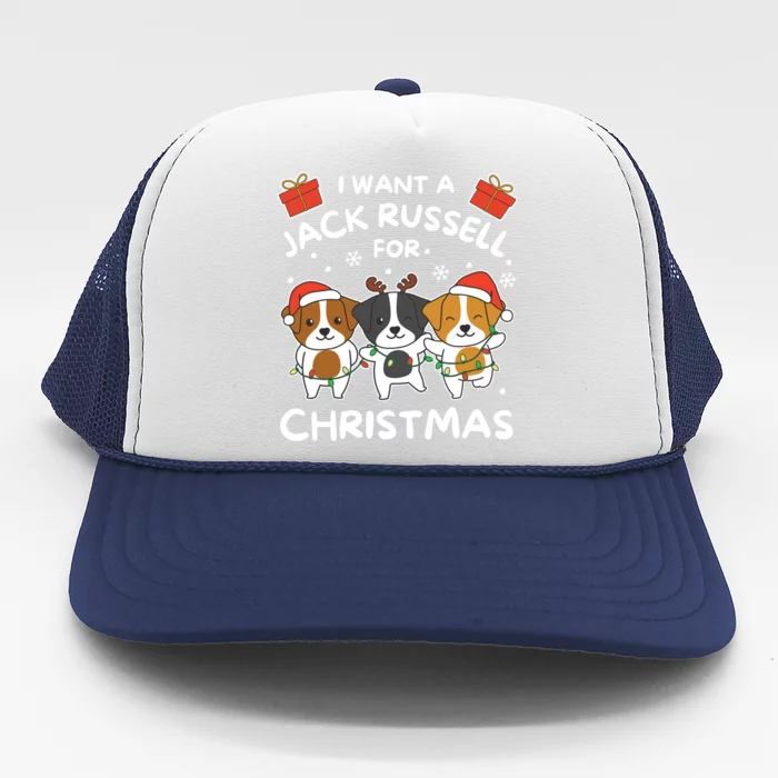 I Want A Jack Russell For Christmas Cute Dogs Gift Trucker Hat