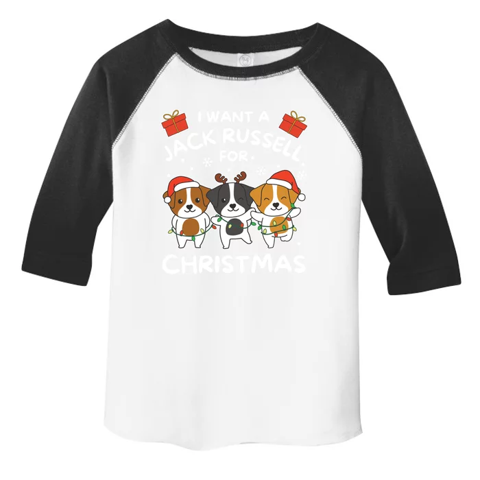 I Want A Jack Russell For Christmas Cute Dogs Gift Toddler Fine Jersey T-Shirt