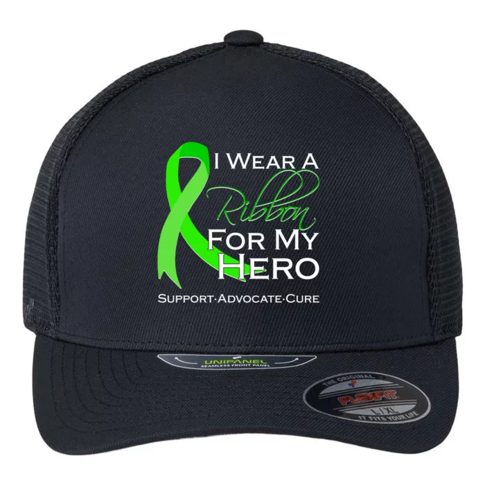 I Wear A Green For My Hero Bone Marrow Awareness Flexfit Unipanel Trucker Cap