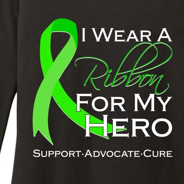 I Wear A Green For My Hero Bone Marrow Awareness Womens CVC Long Sleeve Shirt