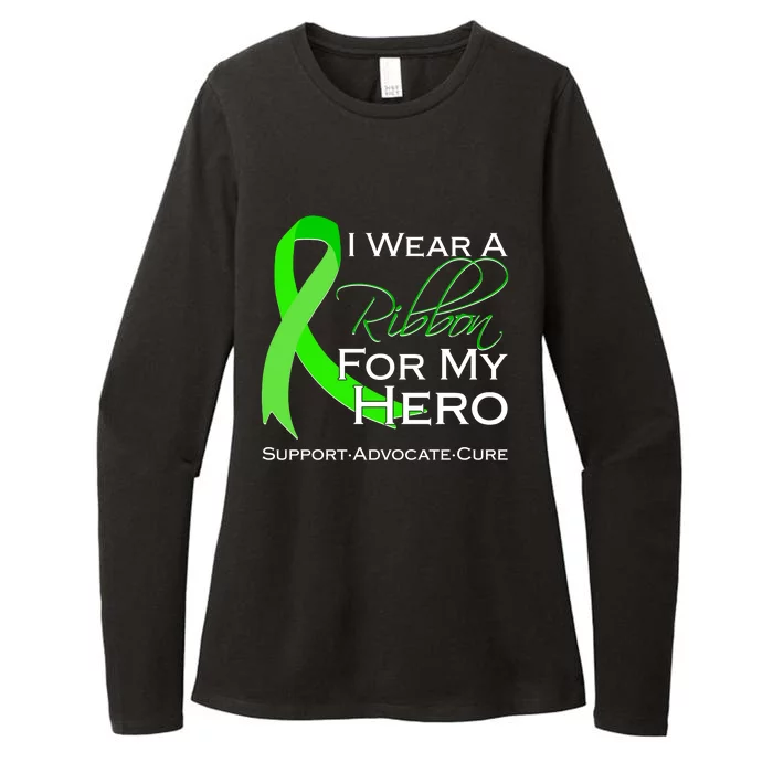 I Wear A Green For My Hero Bone Marrow Awareness Womens CVC Long Sleeve Shirt